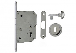 Брава за плъзгаща врата об.ключ,  125 х 33 мм, хром