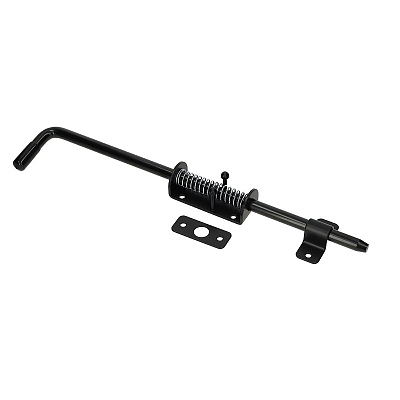 Резе за врата 420/14 мм, тясна основа с пружина, черен мат