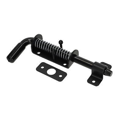 Резе за врата 220/12 мм тясна основа с пружина, черен мат