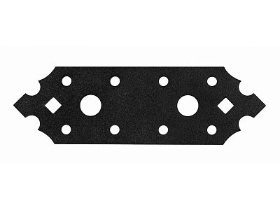 Декоративна права планка 130x40x2.5 черна 