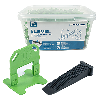 Нивелиращи клипсове 3,0 мм (200)бр. + клин (100)бр. + кофа