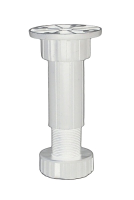 Крак за мебели, регулируем h70-90мм., бял,  pvc