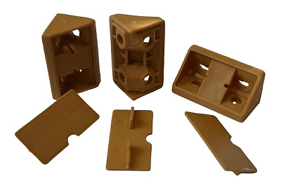 Ъглова сглобка 43x20x20 кафяво бежов 