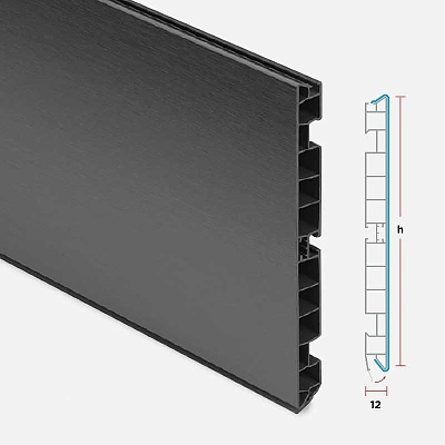 Цокъл 10см PVC 4m  черен мат Volpato