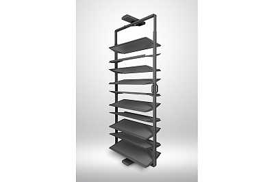 Въртящ се рафт GTV ELITE, за обувки, 10 рафта, 1610-1760, плавно затваряне, антрацит