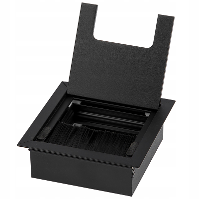 Офис розетка за кабели 80x80, черна