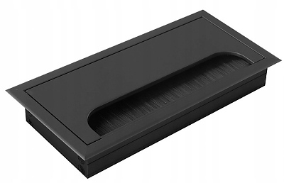 Офис розетка за кабели 80x160, черна