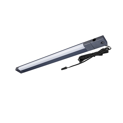 LED  тяло GLOVIA за шкафове и чекмеджета 564мм,  764 мм,  864мм,  графит. 12V DC   4000K 168LED/м. к-кт . 