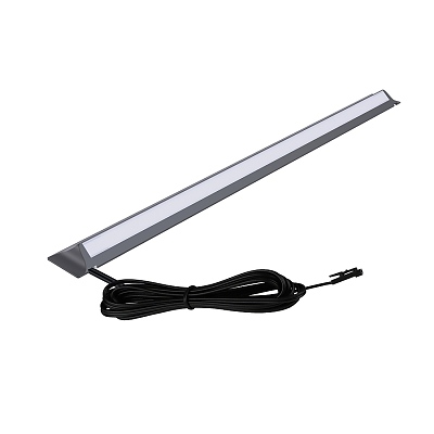 Лед профил TALEA, графит, 2 метра, 12V DC, 150 LED/м, 12W/м, 4000K, 1200lm/м, опал, 2 м кабел 